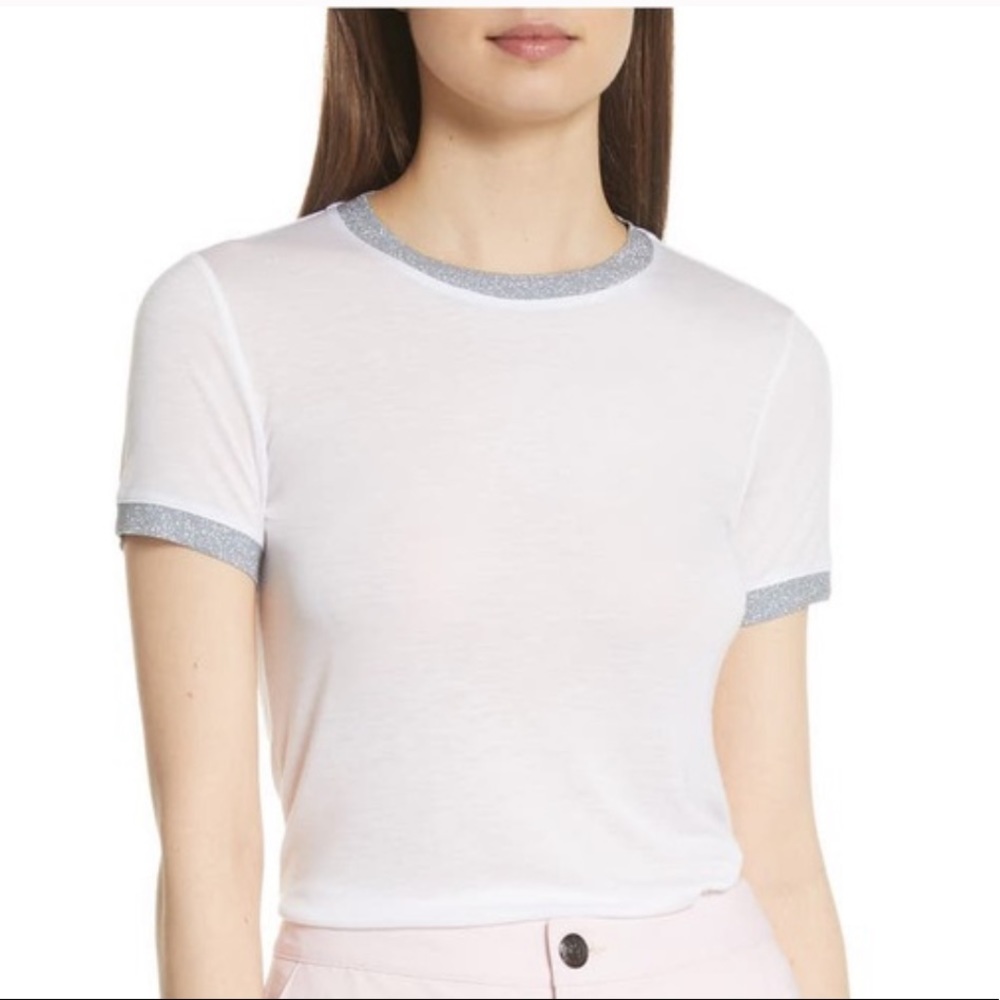 rag & bone white tshirt with silver accents
